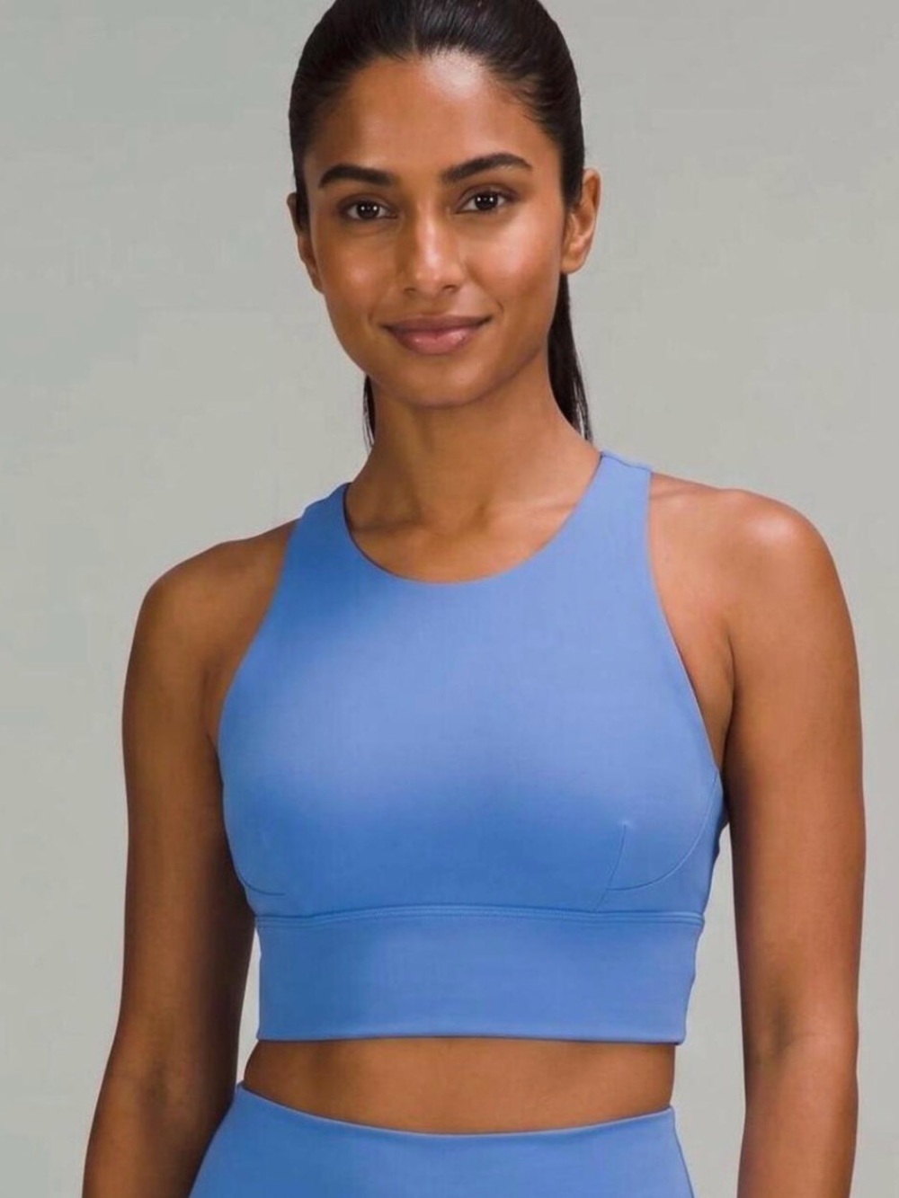 Lululemon Wunder Train Longline high-neck bra in wild indigo (size 6)